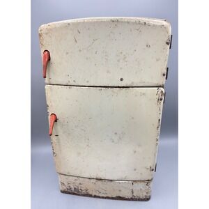 Vtg Wolverine Tin Metal Litho Toy Refrigerator Cream Mid Century